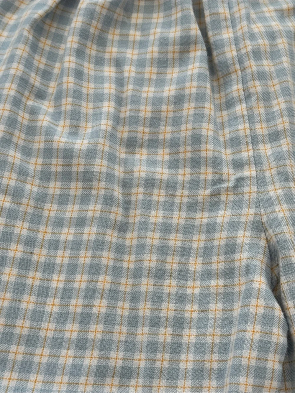 Stitchy Fish Light Blue And Yellow Plaid Boys Pants